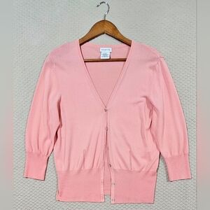 George Women's Blush Light Pink Open Front Cardigan Knit Sweater‎ Size M